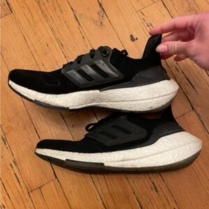 Black and white ultra boosts